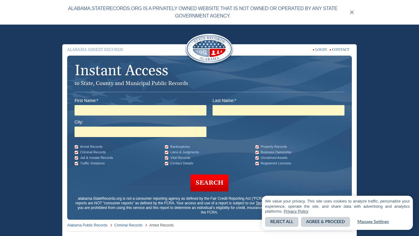 Alabama Arrest Records | StateRecords.org